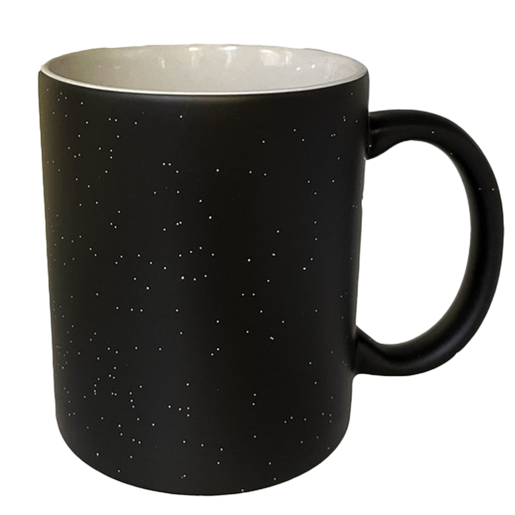 כוס קסם שחור עם נצנצים הדפסה עם עיצוב אישי