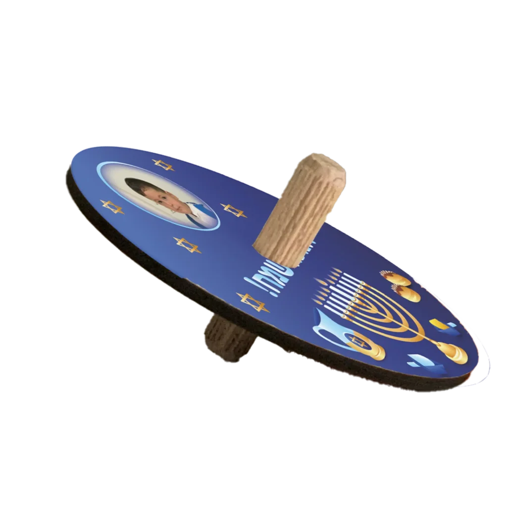 סביבון עץ איכותי עם הדפסה בעיצוב אישי