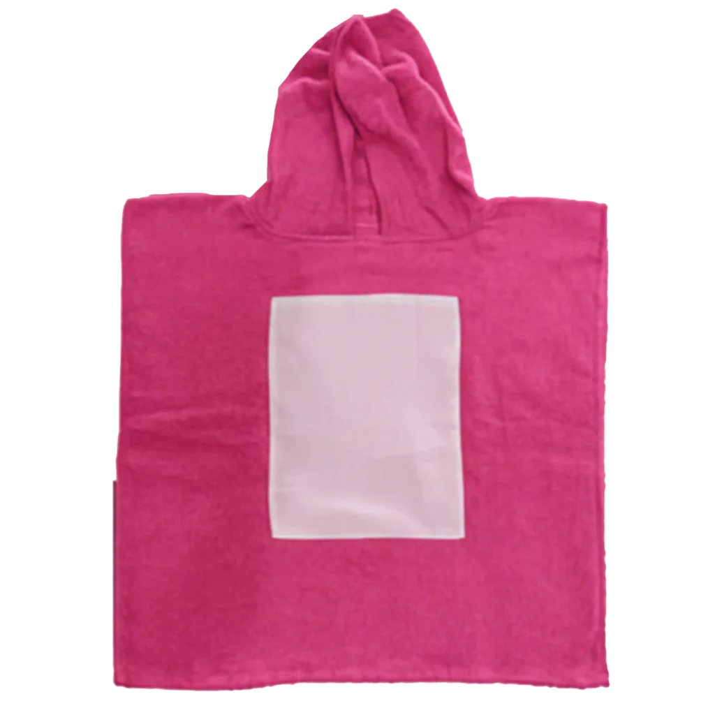 מגבת פונצ'ו לילדים בצבעי ורוד או תכלת עם הדפסה בעיצוב אישי